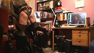 Roxina Fucks Green Latex Ass Doll With Cock