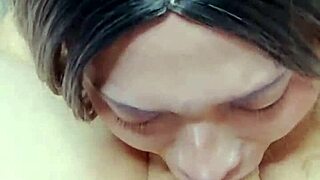 Crossdresser trying to own a giant dick with deepthroat blowjob.
