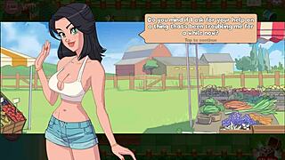 In This Booty Farm Hentai Game, The Sexy Brunette And Redhead Get Blowjobs On The Ranch