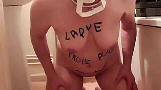 Slave Woman In Masked Self-Training Session