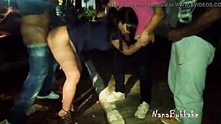 Feeling excited dogging and sucking strangers outdoor