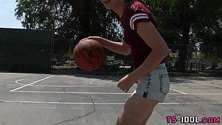 tranny gets a messy facial in glamorous lingerie