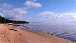 Sweet Blonde Milf's Big Tits Bouncing Hard on Beach!