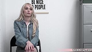 pretty blonde businesswoman gets rough treatment