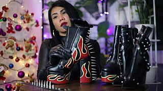 leather fetish asmr with dominafire is pure heat 😈