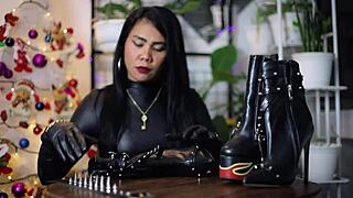 leather fetish asmr with dominafire is pure heat 😈