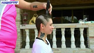 Behind The Scenes Lisa Fox Shaving Her Head Boldly