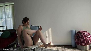 Granny Stretching Yoga Lesson with Shaved Cameltoe