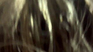 Blonde encounters tattooed dealer in dark alley for public blowjob