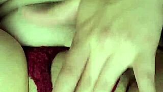 feeling hot, she touches her pussy and squirts in orgasm