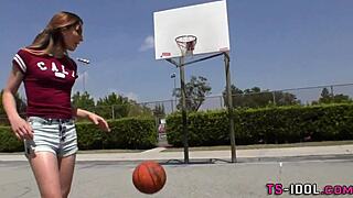 tranny gets a messy facial in glamorous lingerie