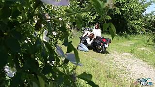 Super Big Tits Teen Banged by Stranger on Motorcycle!