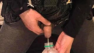 Drunk and dirty sissy gets covered in golden shower