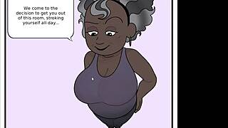 auntie helps fix my problem with her big ebony ass and tits