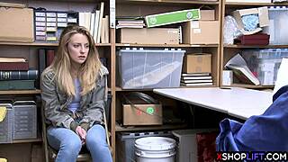 Blonde Petite Thief Banged In Back Office