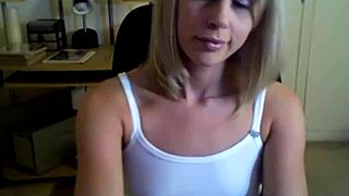 blonde teen kylie undresses panties for pov webcam tease