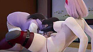 Wow, Sakura Fucks Hinata Futanari in 3D Hentai!