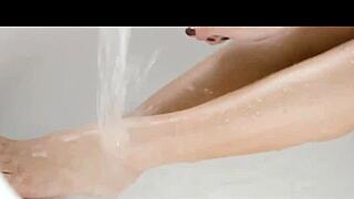 Intense bathtub orgasm leaves her trembling with pleasure