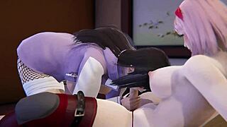Wow, Sakura Fucks Hinata Futanari in 3D Hentai!