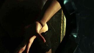 sexy blonde sarah swallows a big cock in a glory hole blowjob