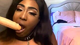 Lexo butterfly sucks that ebony cock submissively off the wall