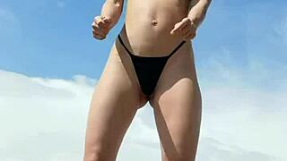 Kiara Meow Strips Naked On Wet Beach!