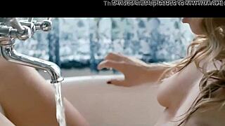 Intense bathtub orgasm leaves her trembling with pleasure