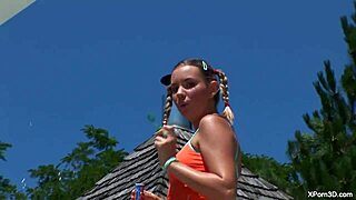 barely legal 18yo busty teen gets assfucked hard by two big cocks teaser