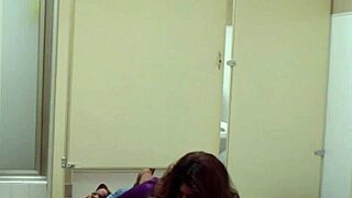 Staci performs on the bathroom floor in public