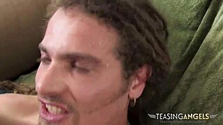 Petite raven-haired babe's shaved pussy licked and fingered intensely!