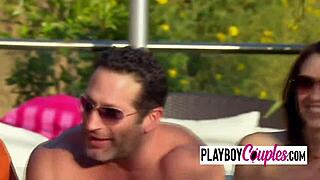 lucky guy enjoys orgy with two swinger babes in shower