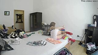 Antonia's solo show in college with heels and panties