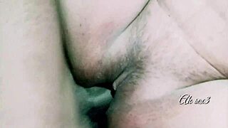 Amateurs engage in intense anal sex and handjob action