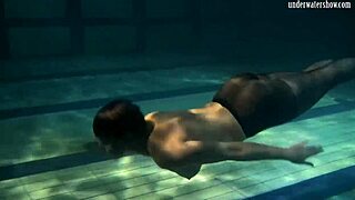 yo, check Lozhkova in see-through shorts splashing in the pool, looking hot as ever!