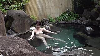 Exploring hot springs with a stunning Japanese companion