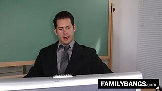 Strawberry cheerleader Dolly Leigh faces strict discipline from Professor Donnie Dakota. Familybangs.com reveals this taboo teen fantasy in detail.