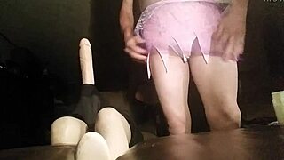 person in panties and pantyhose crossdressing