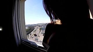 Sarada Naked In Hotel Window Near Airport Showing Big Tits