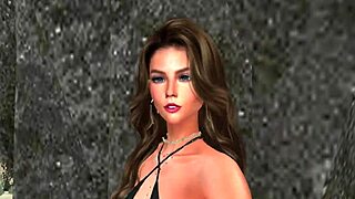 Saucy Aussie in 3D interracial scene with big black cock