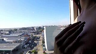 Sarada Naked In Hotel Window Near Airport Showing Big Tits