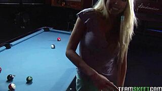 cute blonde brynn tyler emotionally sucks cock after pool game
