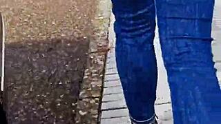 sexiest walking braless on street 😍