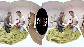Virtual Taboo Prank: Blonde Pussy Shaved and Handjob