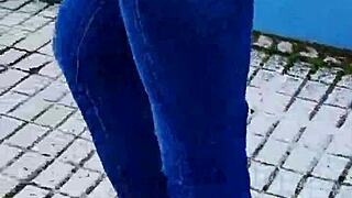 sexiest walking braless on street 😍