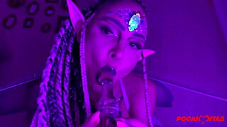 Young 18+ Pocahontas anal with big ass on glass dick