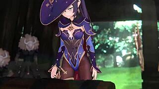 Genshin Impact Mona In Wet Shaved Pussy Fucking