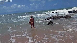Does this wife show everything on the nudist beach?