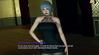 Naked anime girl sucks big cock in sex club game