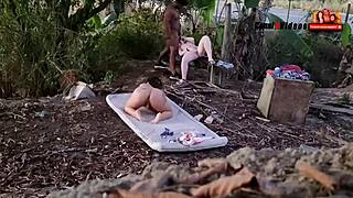 took two girls to grandpa's place, fucked them all day