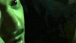 The delicious jock feels intense pleasure as he gets a blowjob in bed late at night.